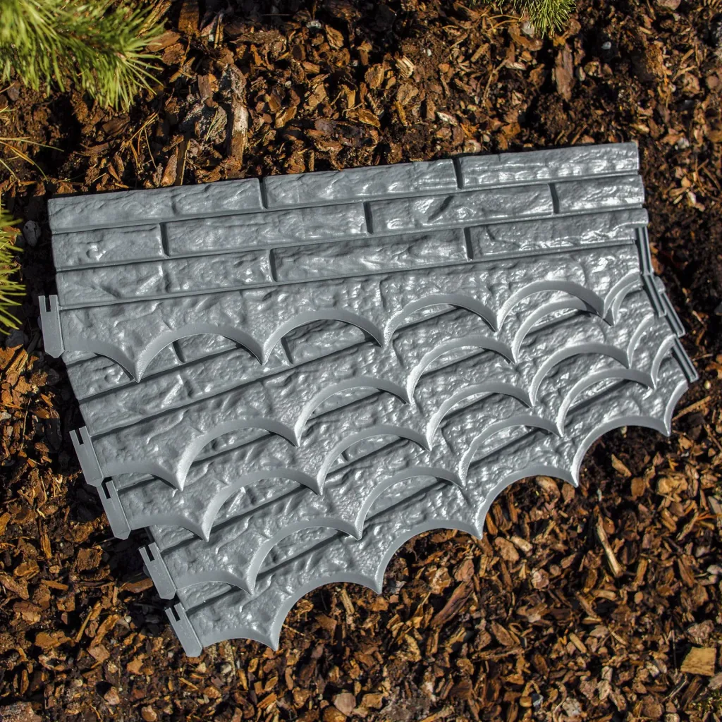Bed edging "GARDEN WALL" in stone look, 5-part, 290 cm