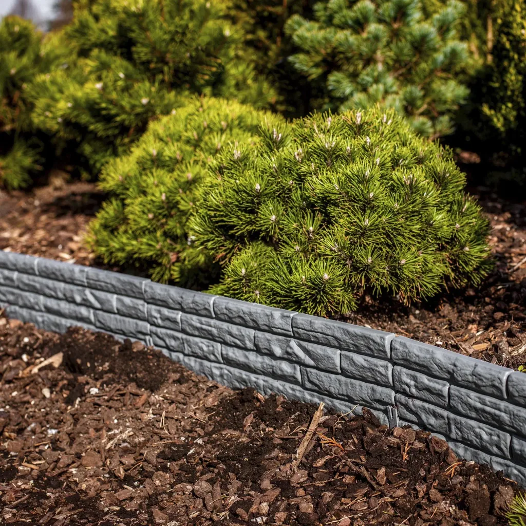 Bed edging "GARDEN WALL" in stone look, 5-part, 290 cm