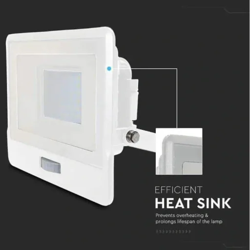 VT-138S LED Floodlight with Sensor - 30 W - 2340 Lm - 4000K - White