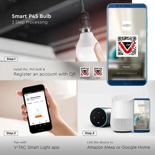 VT-5154 LED WiFi smart lamp - 4.5 W - RGB+W - E14