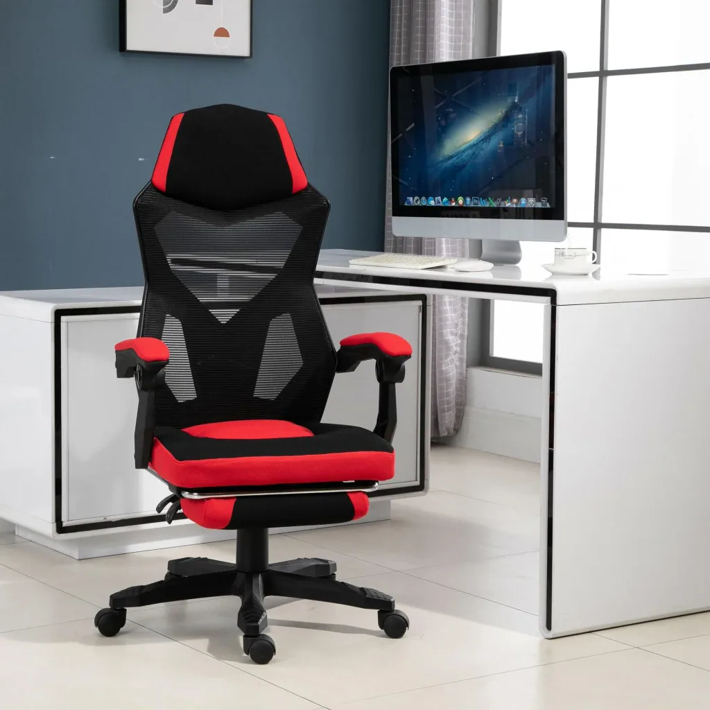 Gaming chair with footrest