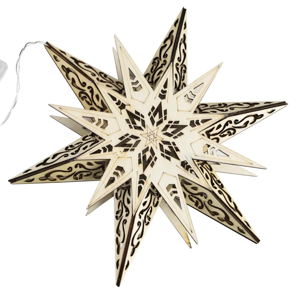 Christmas decoration stars with 6 warm white LEDs