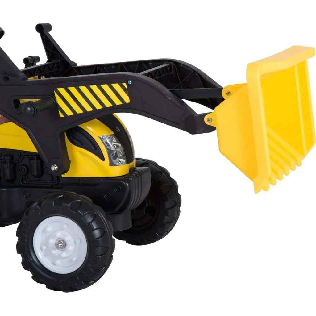 Pedal car tractor with front loader from 3 years black+yellow