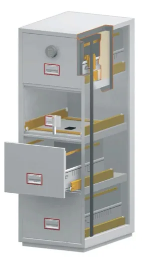World Class Vertical Fire File filing cabinet with 4 drawers and electronic lock
