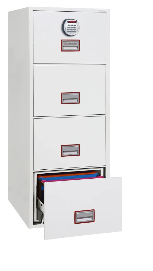World Class Vertical Fire File filing cabinet with 4 drawers and electronic lock