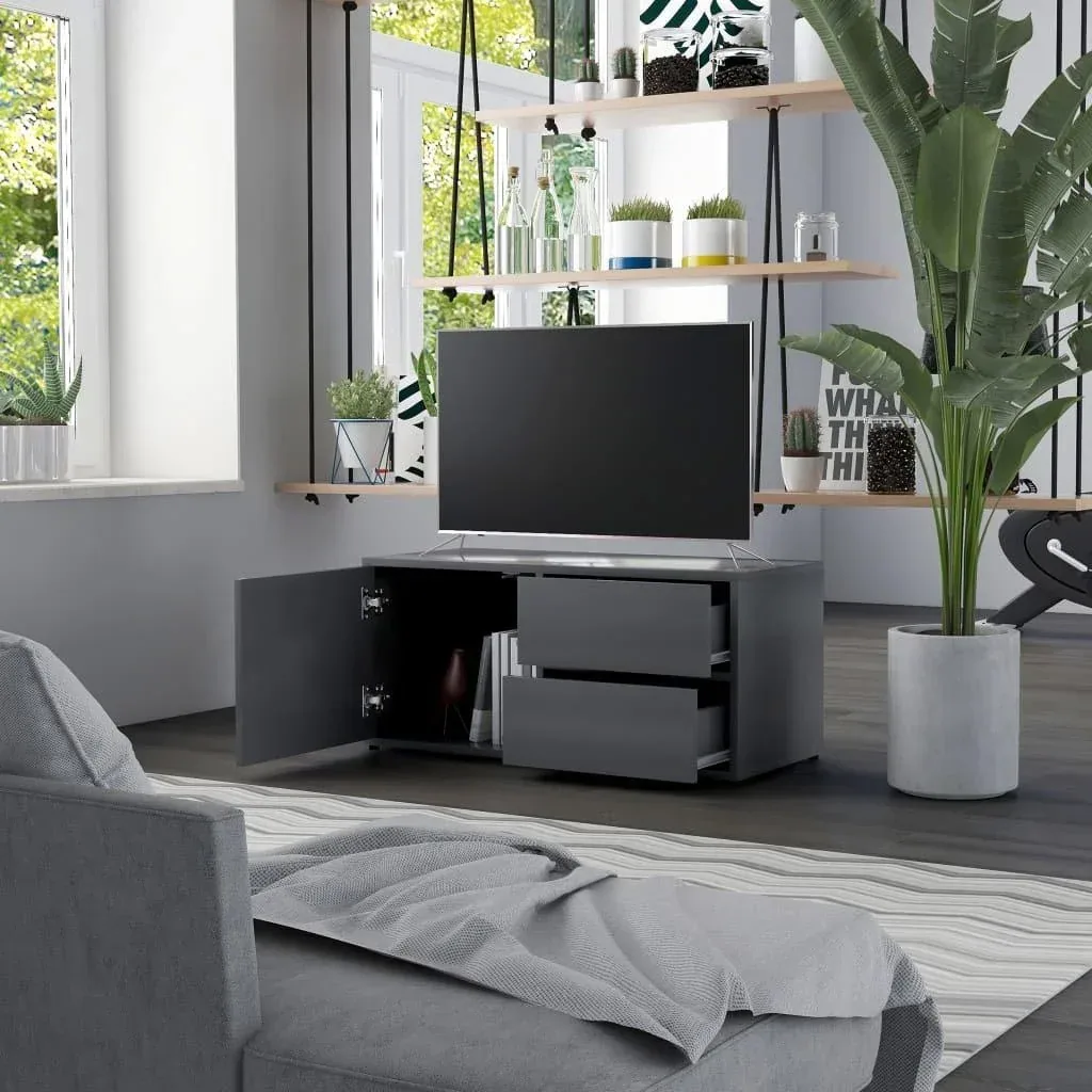 TV cabinet 80x34x36 cm chipboard grey