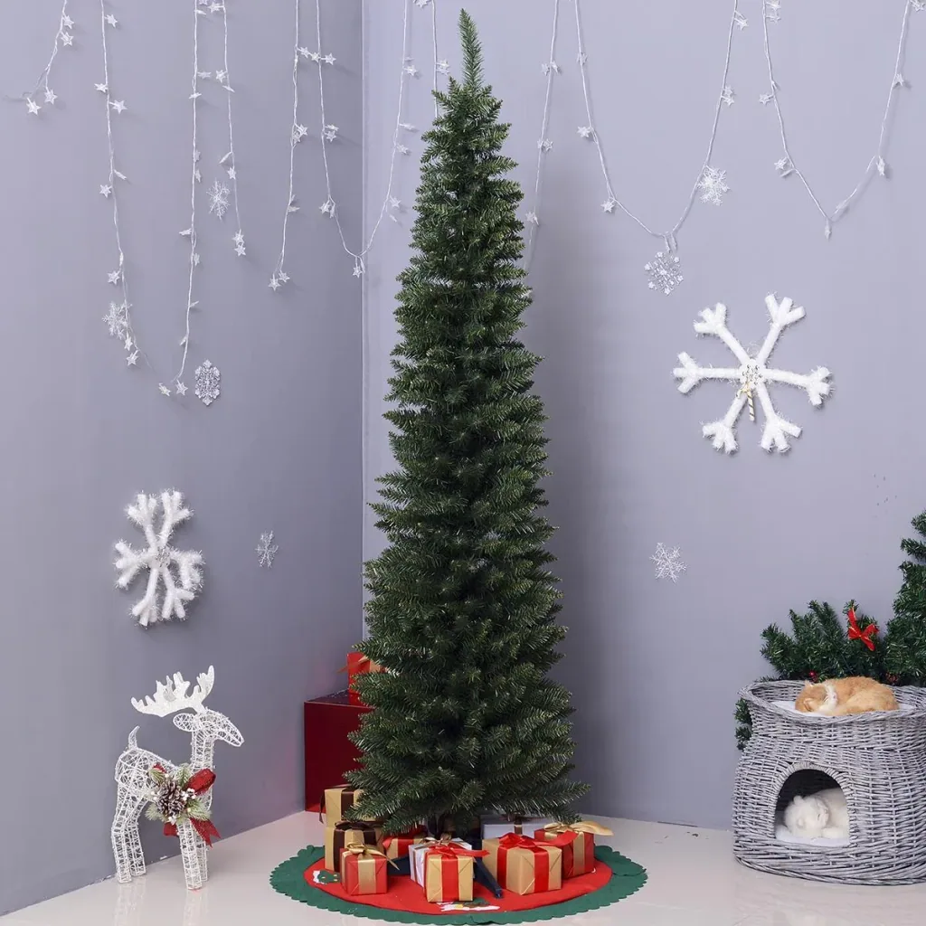 Christmas tree with plastic stand green