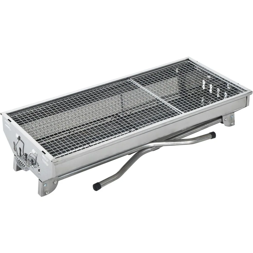 Charcoal grill stand grill 73x33cm stainless steel silver