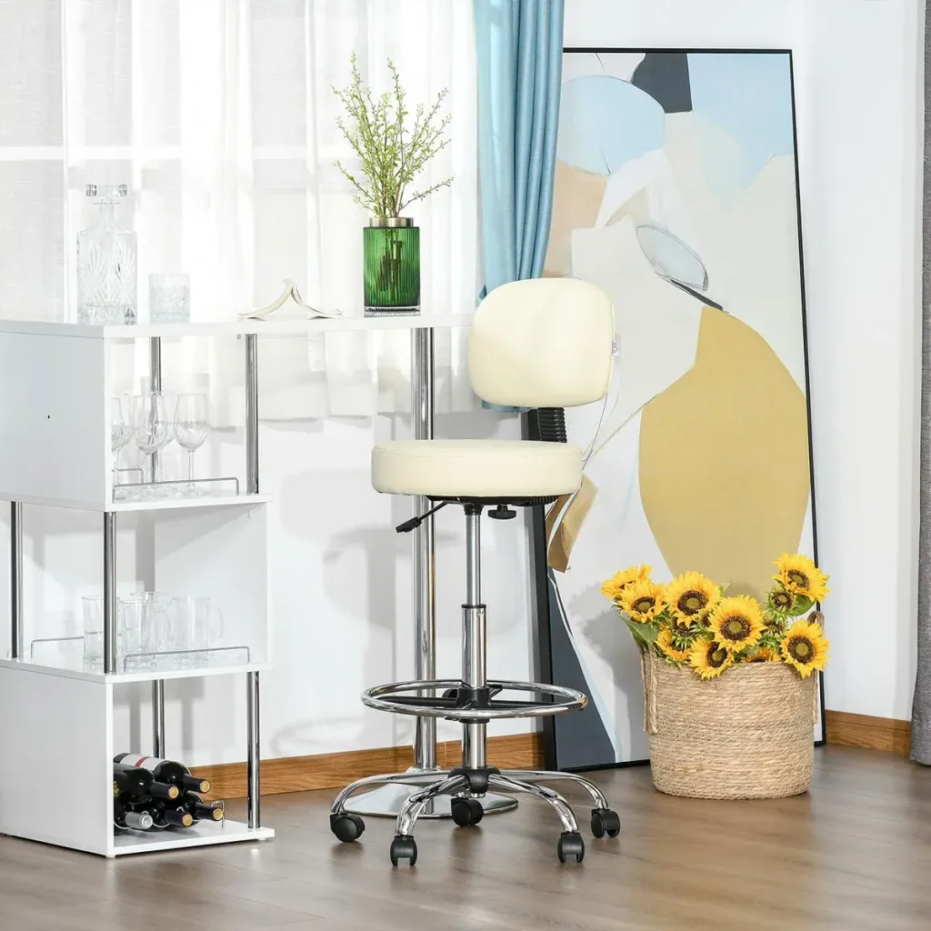 Bar stools swivel chairs bar stools work stools office stools adjustable height 360° swivel with backrest padded large S