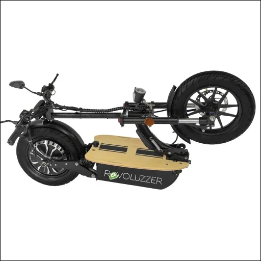 E-Scooter "Revoluzzer" Safety Plus 45 km/h including indicators, luggage case and lithium battery, black