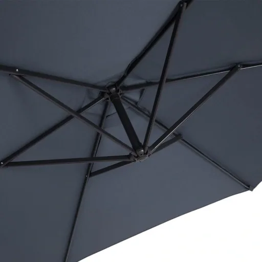 Parasol foldable aluminum Antacite with crank Ø 300 cm