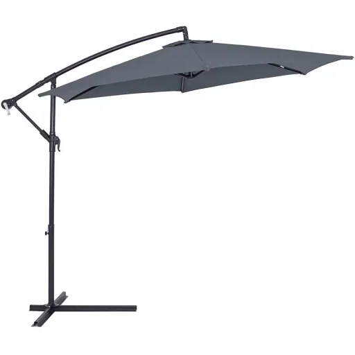 Parasol foldable aluminum Antacite with crank Ø 300 cm