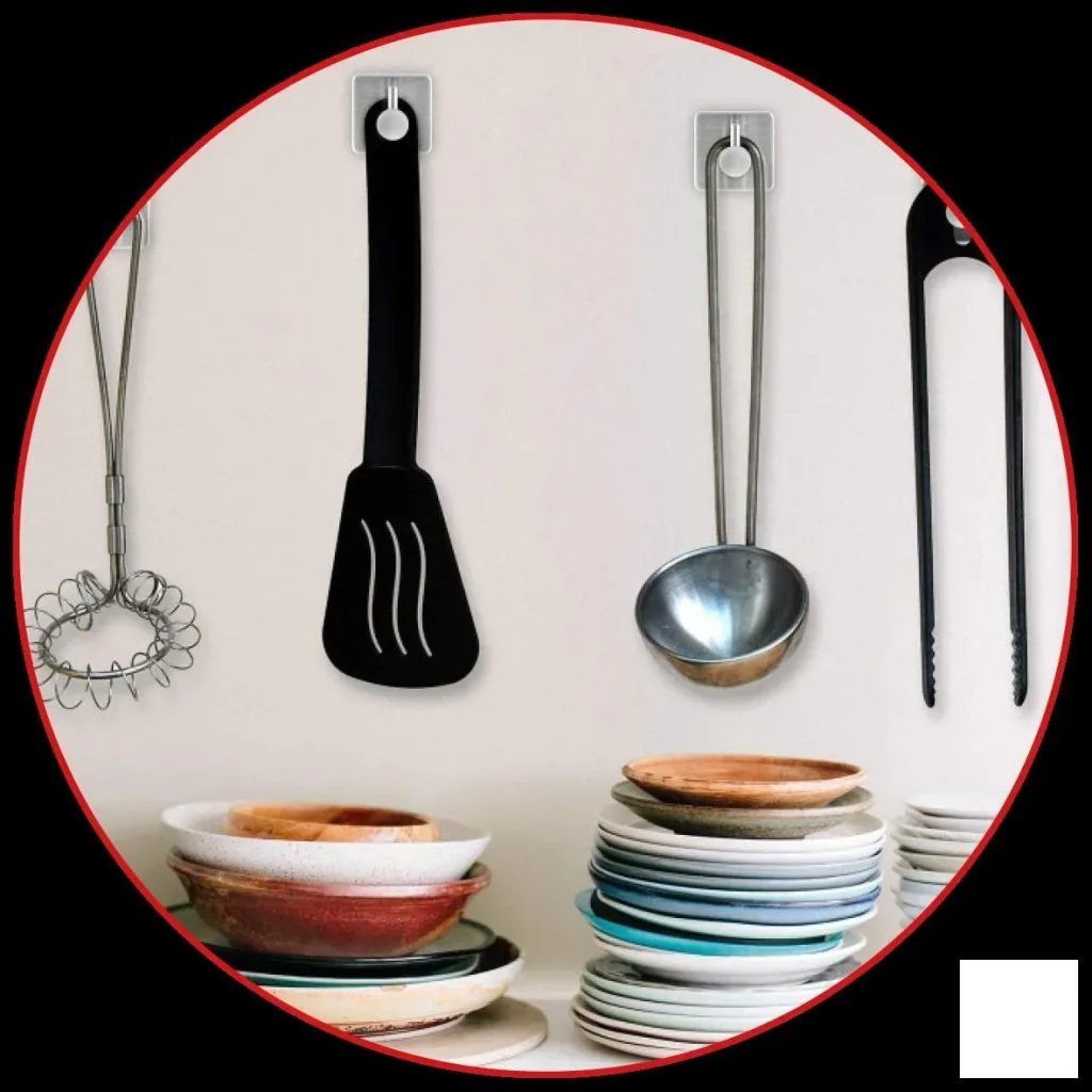Stainless steel hooks, self-adhesive, set of 5