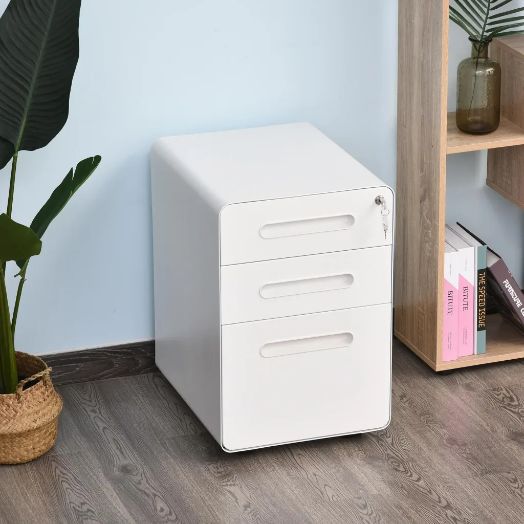 Filing cabinet with 3 drawers, white