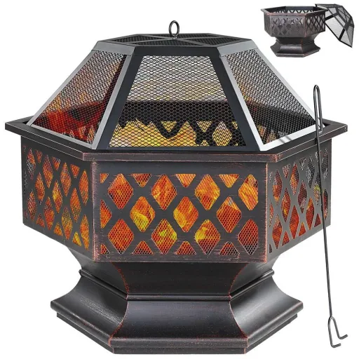 Fire basket - hexagonal