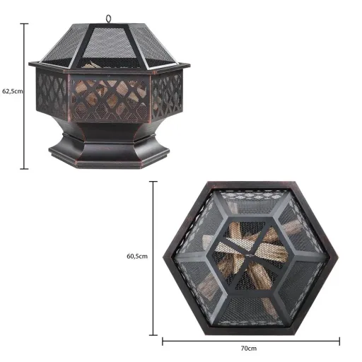 Fire basket - hexagonal