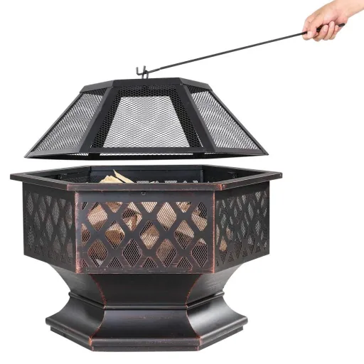 Fire basket - hexagonal