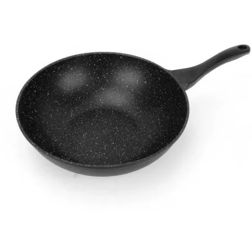 Wok pan - with glass lid - 28cm - Black