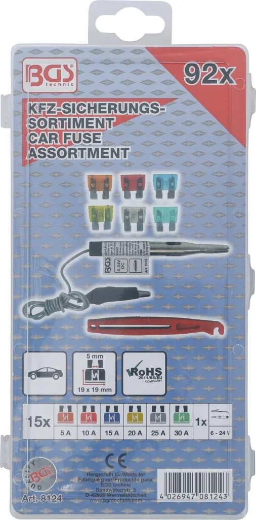 Car fuses, 92 pieces