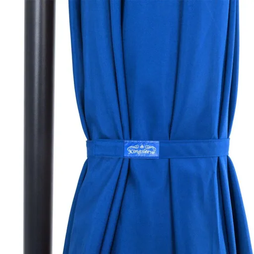 Foldable aluminum parasol blue with pendulum Ø 330 cm