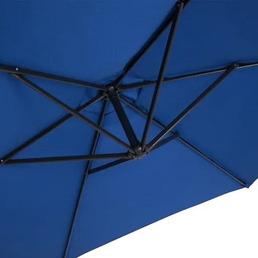 Foldable aluminum parasol blue with pendulum Ø 330 cm