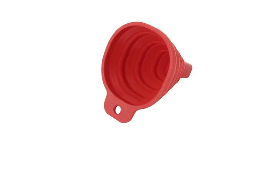 Foldable silicone funnel