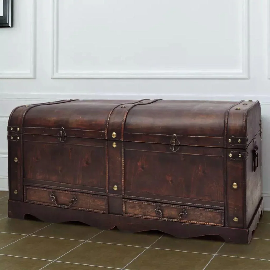 Blanket chest large wood brown