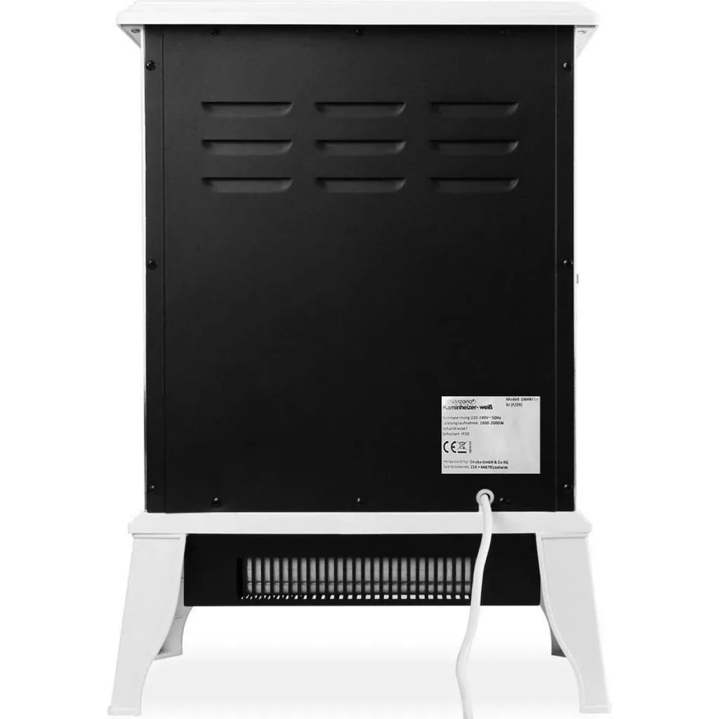 Electric fireplace with open flame effect 2000 Watt - Black