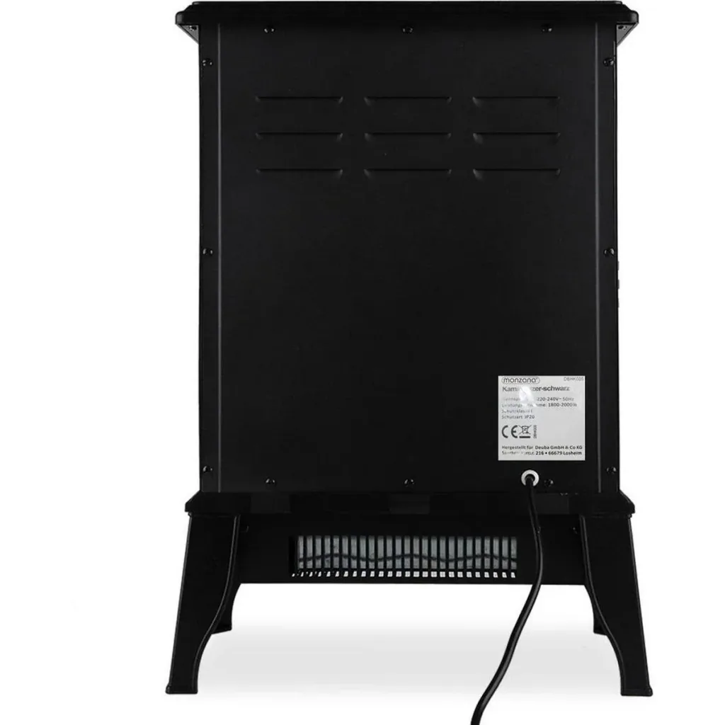 Electric fireplace with open flame effect 2000 Watt - Black