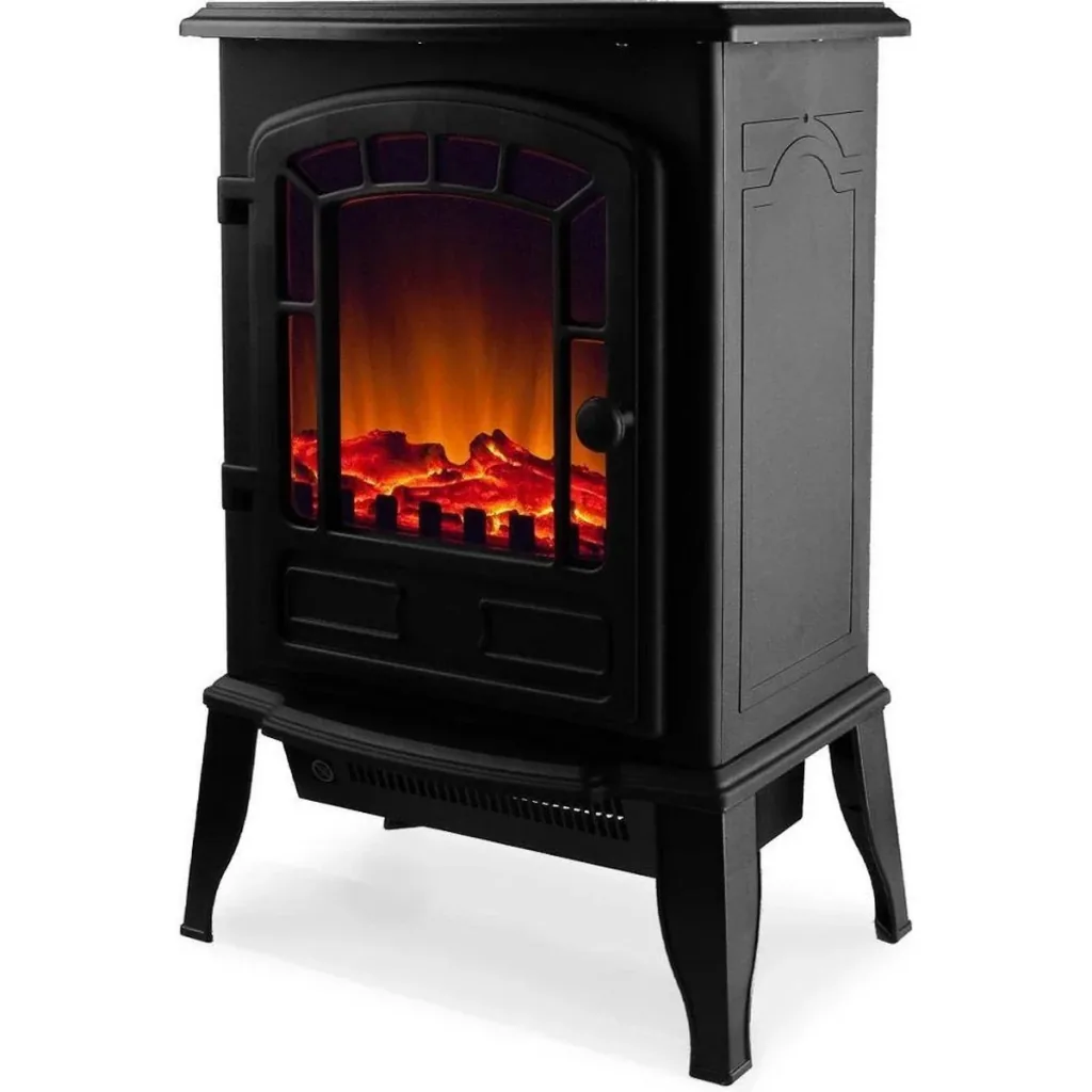 Electric fireplace with open flame effect 2000 Watt - Black
