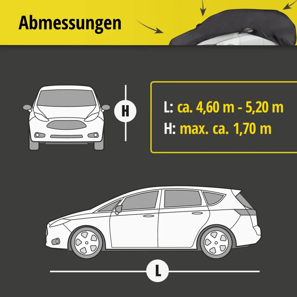 Car cover indoor soft - size 7 - 461x520x170cm - PES - elastane