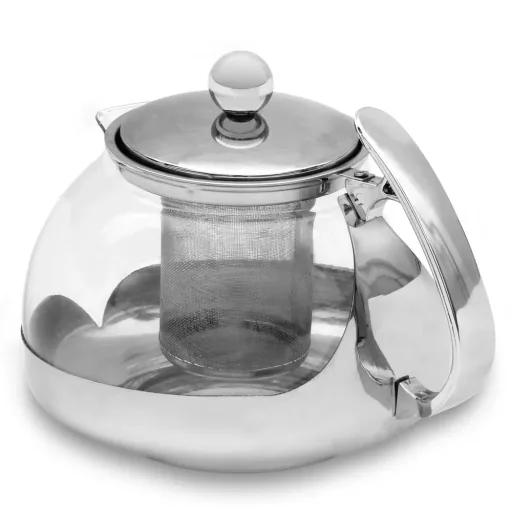 Glass teapot with stainless steel filter | me