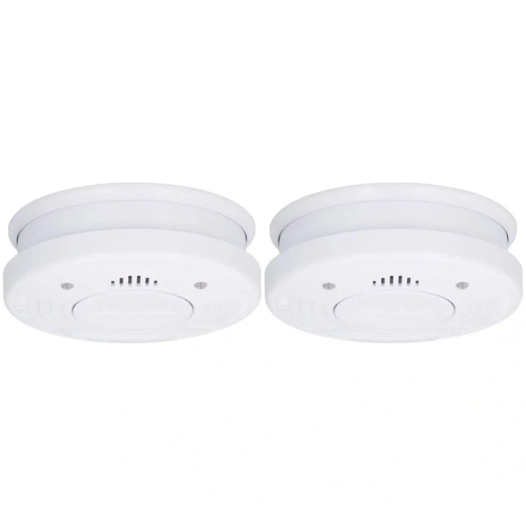 2x Optical smoke detector 10-year lifetime - 85 dB - White