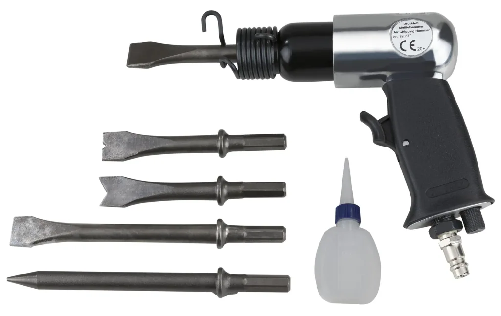 Pneumatic chisel hammer set including accessories
