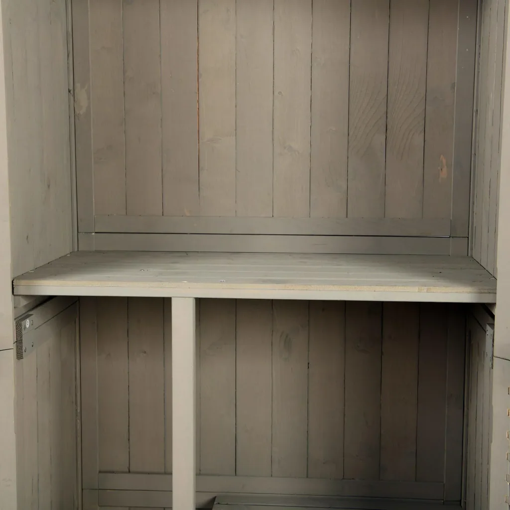 Tool shed tool cabinet 4 compartments gray