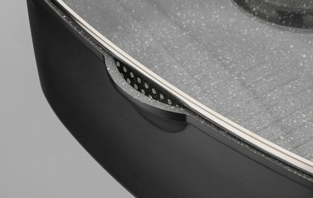 Plat à rôtir universel 33 cm Gourmet Granit avec pince de service