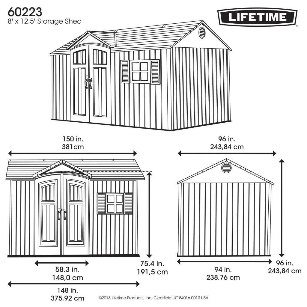 Abri de jardin Lifetime Texas 8,99 m²