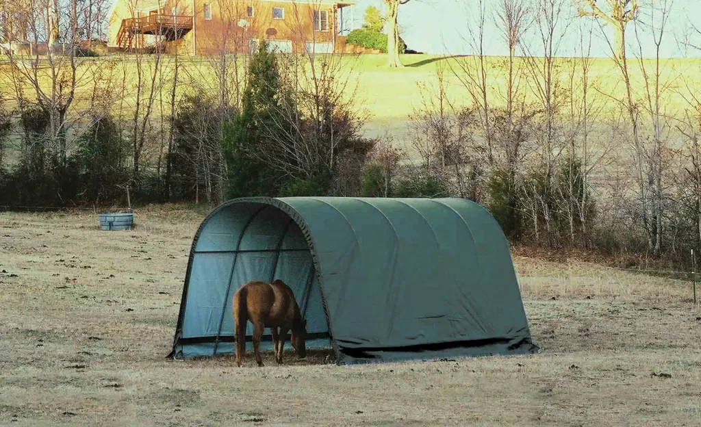 ShelterLogic abri de pâture Run-In-Shed 24,4 m², vert