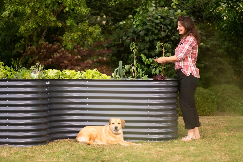 Westmann Potager surélevé Grow Faster Forme L Métal anthracite