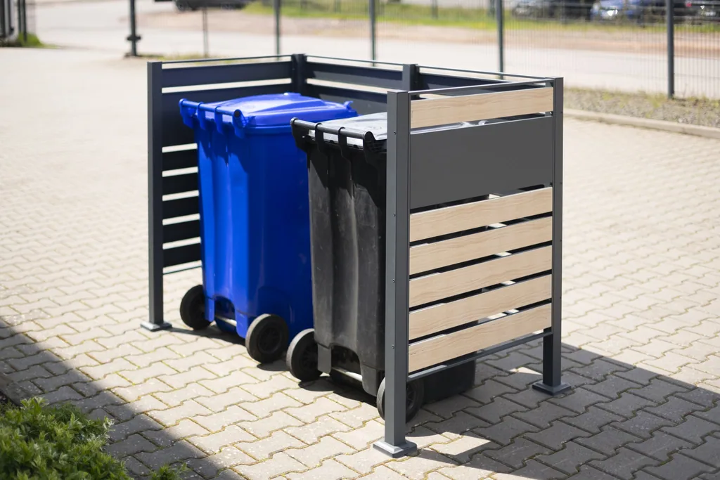 Westmann Habillage de poubelles Planum 2x 120 cm effet bois (2× 240 L)