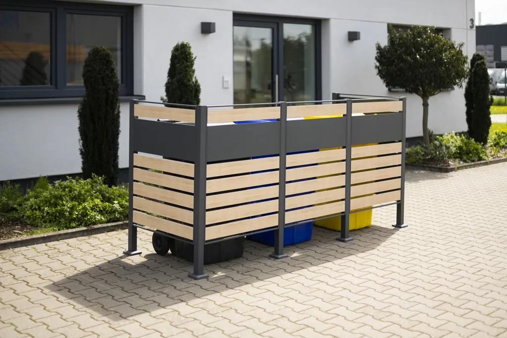 Westmann Habillage de poubelles Planum 3 unités 120 cm effet bois (3× 240 L)