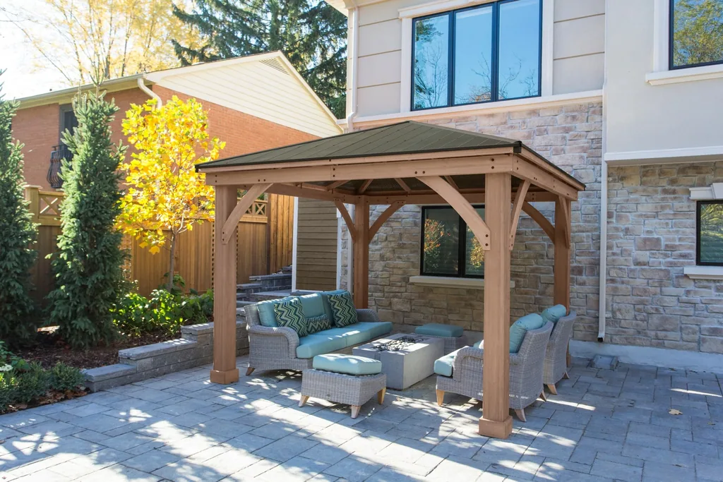 Westmann Pavillon en bois Devon 12×12 Nature