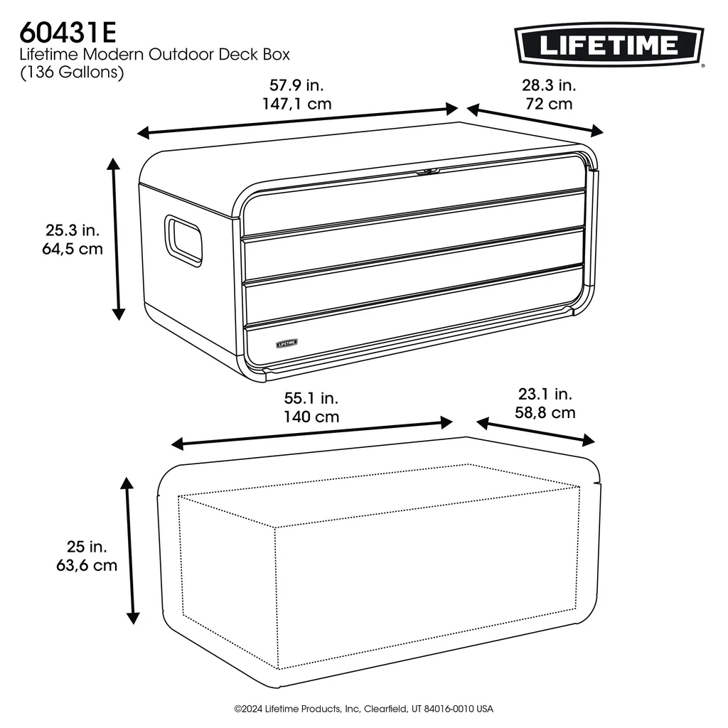 Lifetime Coffre à coussins Space L 515 L anthracite
