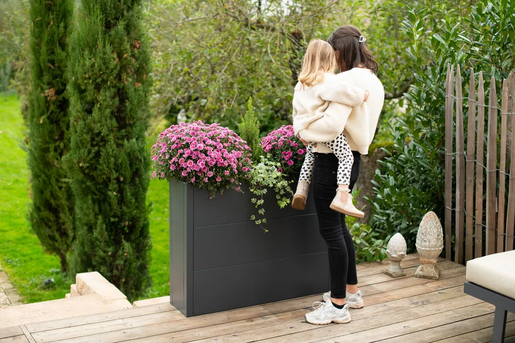 Westmann Bac à plantes Talus XL Métal anthracite