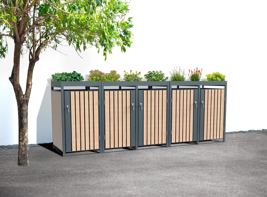 Westmann Boîte à poubelles Planta 5 places anthracite (5× 240 L)
