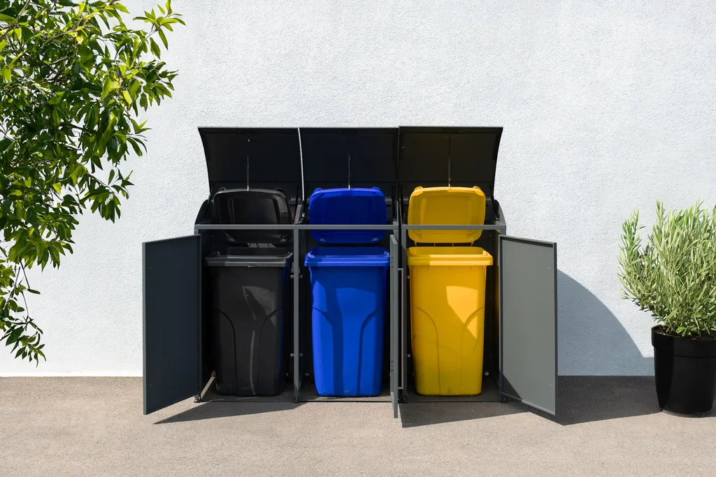 Westmann Boîte à poubelles Moderna 3 places anthracite (3× 240 L)