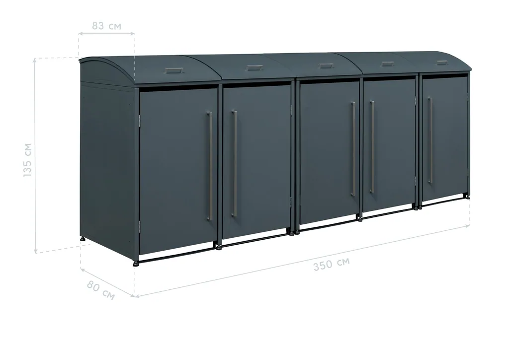 Westmann Boîte à poubelles Moderna 5 anthracite (5× 240 L)
