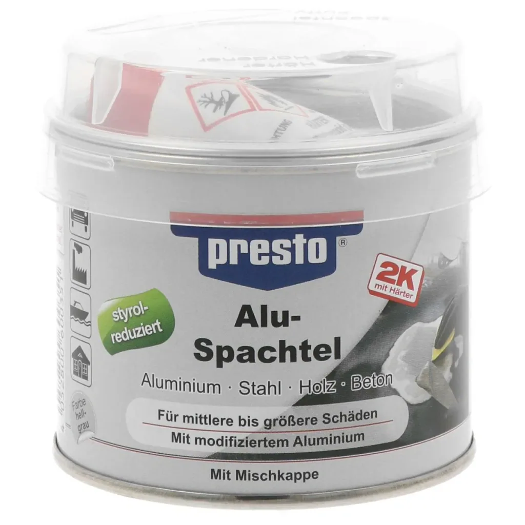 Aluminium filler, two-component polyester metal filler, 250 g