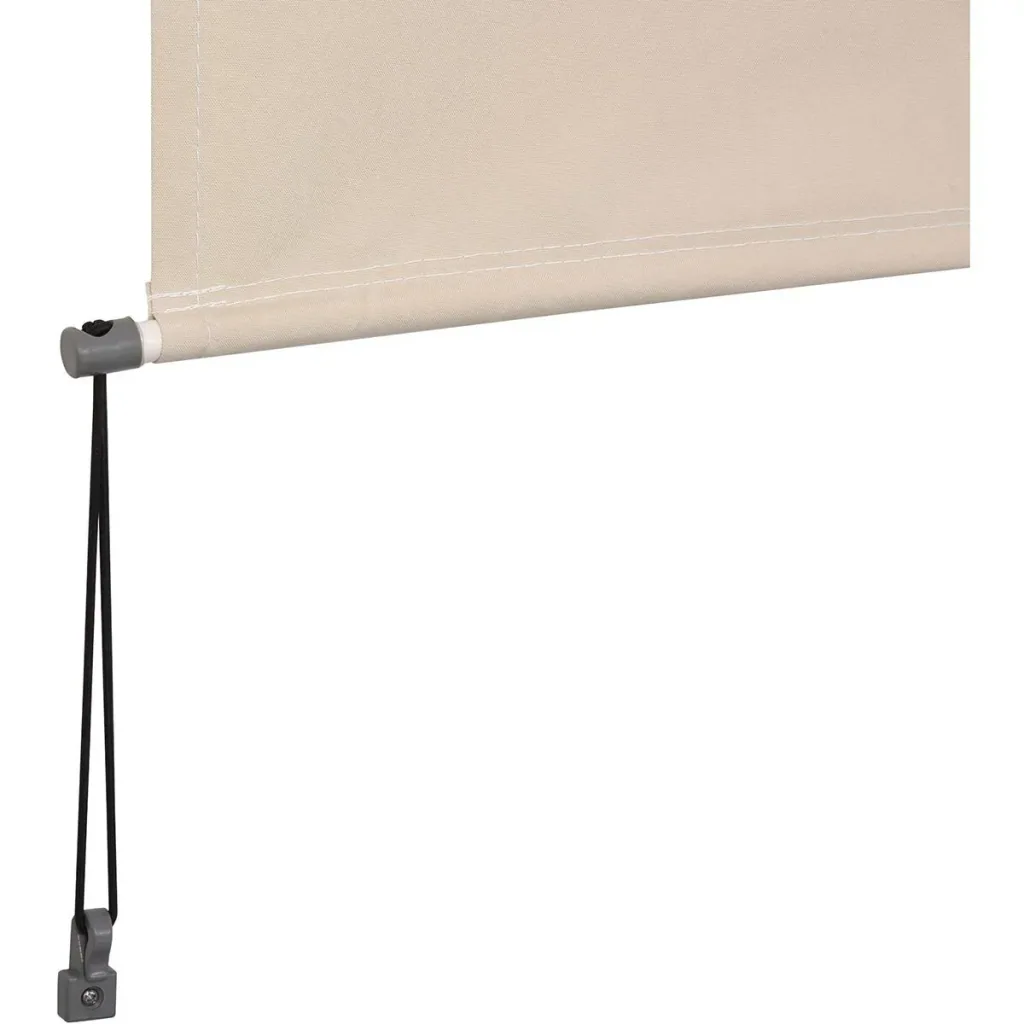 Vertical awning with hand crank cream white
