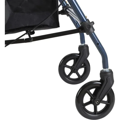Rollator walking aid for seniors height adjustable foldable steel black